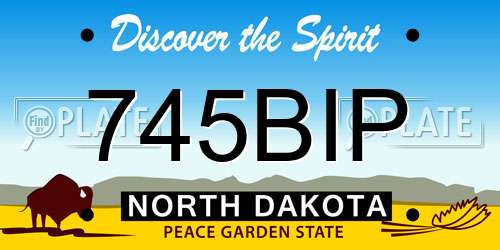 745BIP North Dakota License Plate