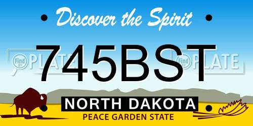 745BST North Dakota License Plate
