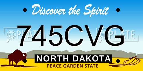 745CVG North Dakota License Plate