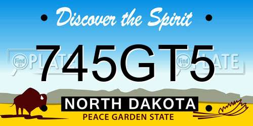 745GT5 North Dakota License Plate