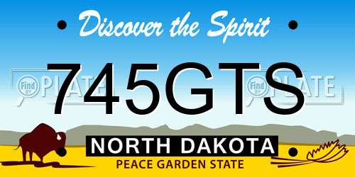 745GTS North Dakota License Plate
