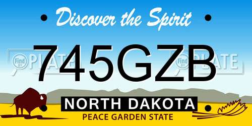 745GZB North Dakota License Plate
