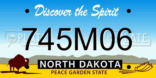 745M06 North Dakota License Plate