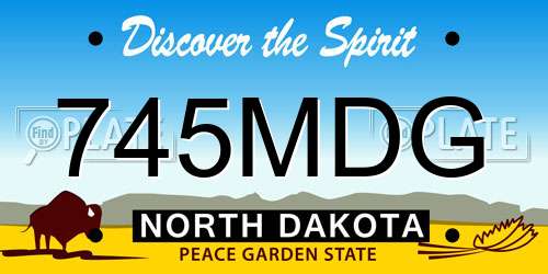 745MDG North Dakota License Plate