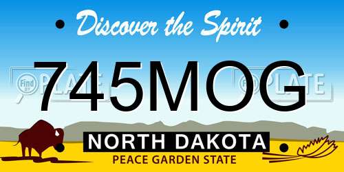 745MOG North Dakota License Plate