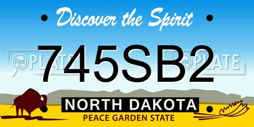 745SB2 North Dakota License Plate