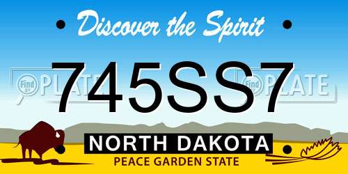 745SS7 North Dakota License Plate
