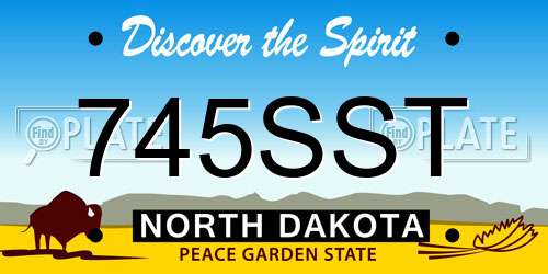 745SST North Dakota License Plate