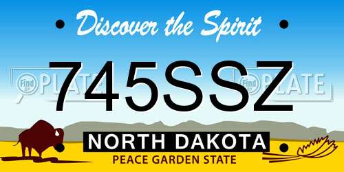 745SSZ North Dakota License Plate