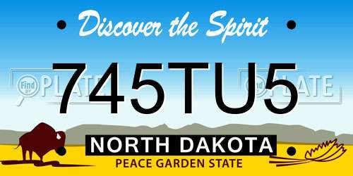 745TU5 North Dakota License Plate