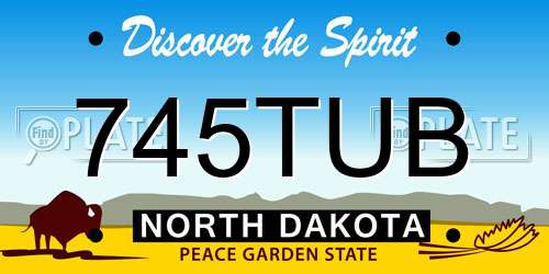 745TUB North Dakota License Plate