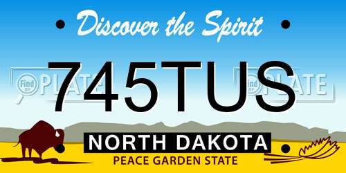745TUS North Dakota License Plate