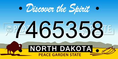 7465358 North Dakota License Plate