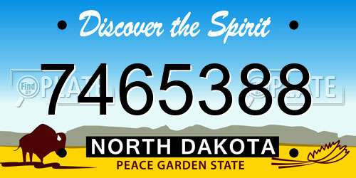 7465388 North Dakota License Plate