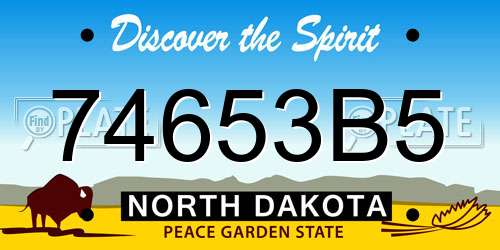 74653B5 North Dakota License Plate