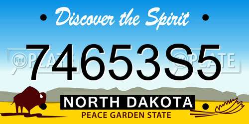 74653S5 North Dakota License Plate