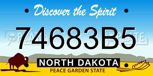 74683B5 North Dakota License Plate