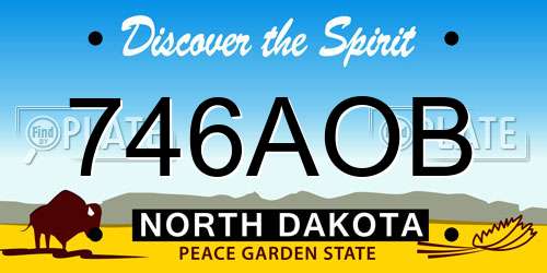 746AOB North Dakota License Plate