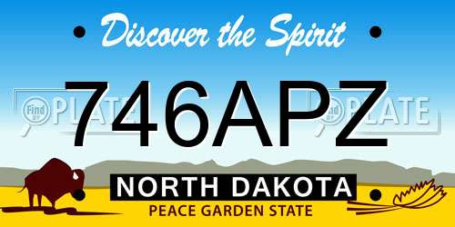 746APZ North Dakota License Plate