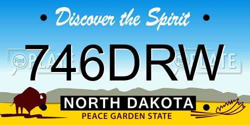 746DRW North Dakota License Plate