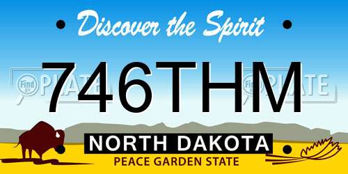 746THM North Dakota License Plate