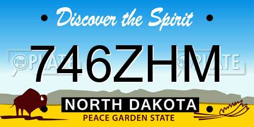 746ZHM North Dakota License Plate