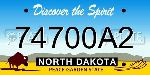 74700A2 North Dakota License Plate