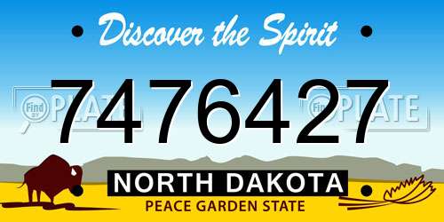 7476427 North Dakota License Plate
