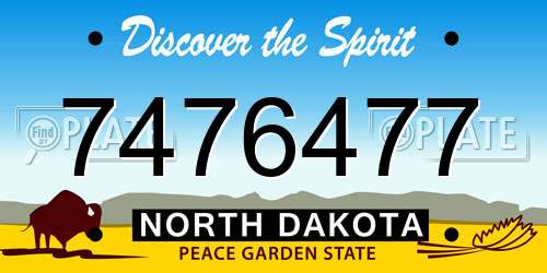 7476477 North Dakota License Plate