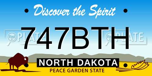747BTH North Dakota License Plate