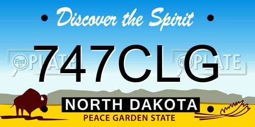 747CLG North Dakota License Plate
