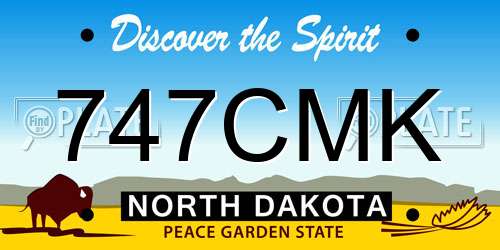 747CMK North Dakota License Plate