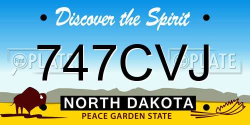 747CVJ North Dakota License Plate