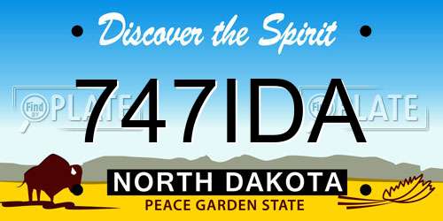 747IDA North Dakota License Plate