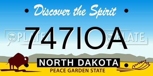 747IOA North Dakota License Plate