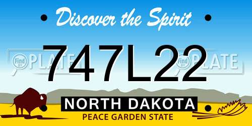 747L22 North Dakota License Plate