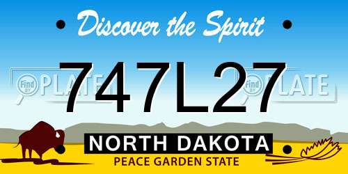 747L27 North Dakota License Plate