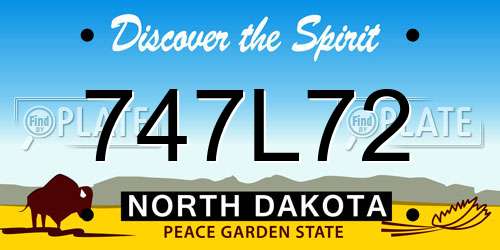 747L72 North Dakota License Plate