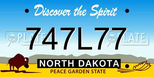 747L77 North Dakota License Plate