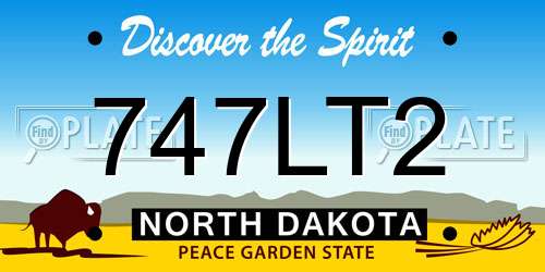 747LT2 North Dakota License Plate