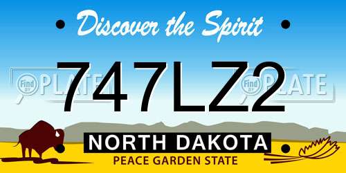 747LZ2 North Dakota License Plate