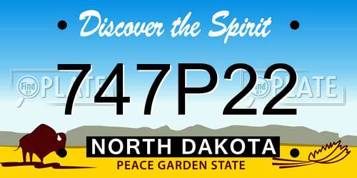 747P22 North Dakota License Plate