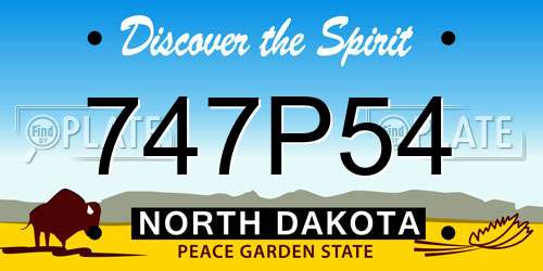 747P54 North Dakota License Plate