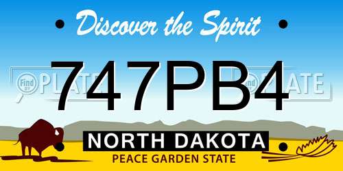 747PB4 North Dakota License Plate