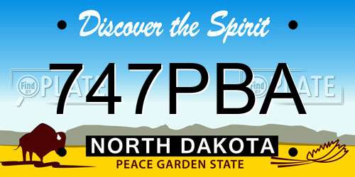 747PBA North Dakota License Plate
