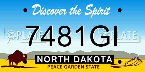 7481GI North Dakota License Plate