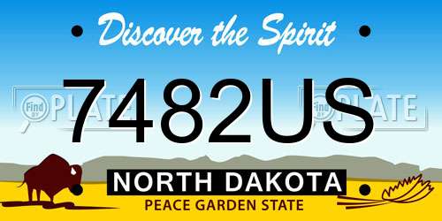 7482US North Dakota License Plate
