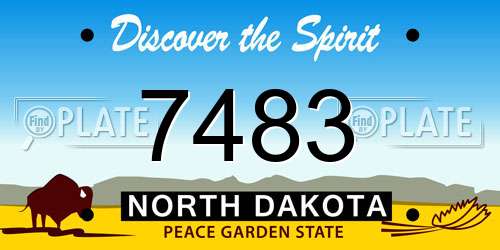 7483 North Dakota License Plate
