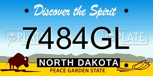 7484GL North Dakota License Plate