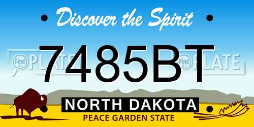7485BT North Dakota License Plate